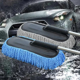 Car Duster Brush – Multipurpose Car Wash Brush Non-Scratchable Microfiber with Long Extendable Handle to Remove Dust from Exterior Interior of Car