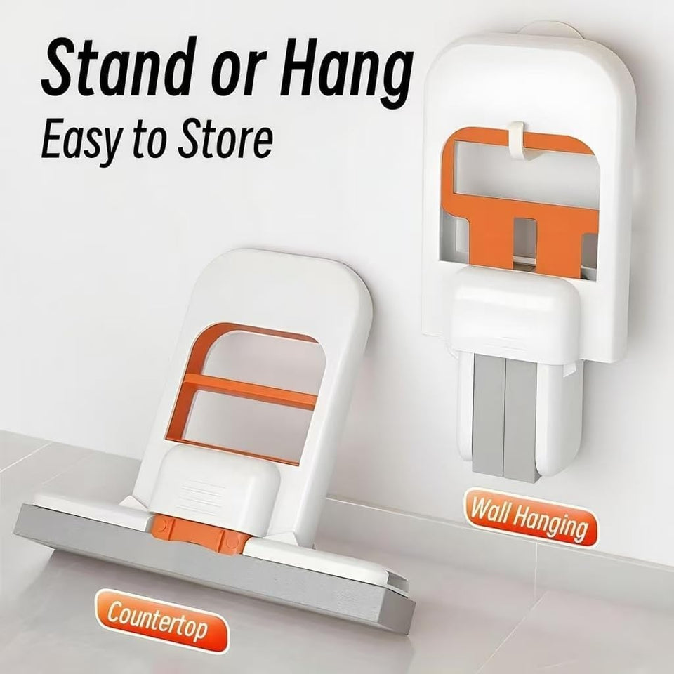 Foldable Desktop Mop, Mini Sponge Mop, Portable Mini Self Squeezing Wet Dry Mops for Bathroom & Kitchen