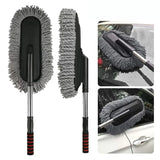 Car Duster Brush – Multipurpose Car Wash Brush Non-Scratchable Microfiber with Long Extendable Handle to Remove Dust from Exterior Interior of Car