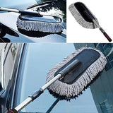Car Duster Brush – Multipurpose Car Wash Brush Non-Scratchable Microfiber with Long Extendable Handle to Remove Dust from Exterior Interior of Car