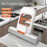 Foldable Desktop Mop, Mini Sponge Mop, Portable Mini Self Squeezing Wet Dry Mops for Bathroom & Kitchen
