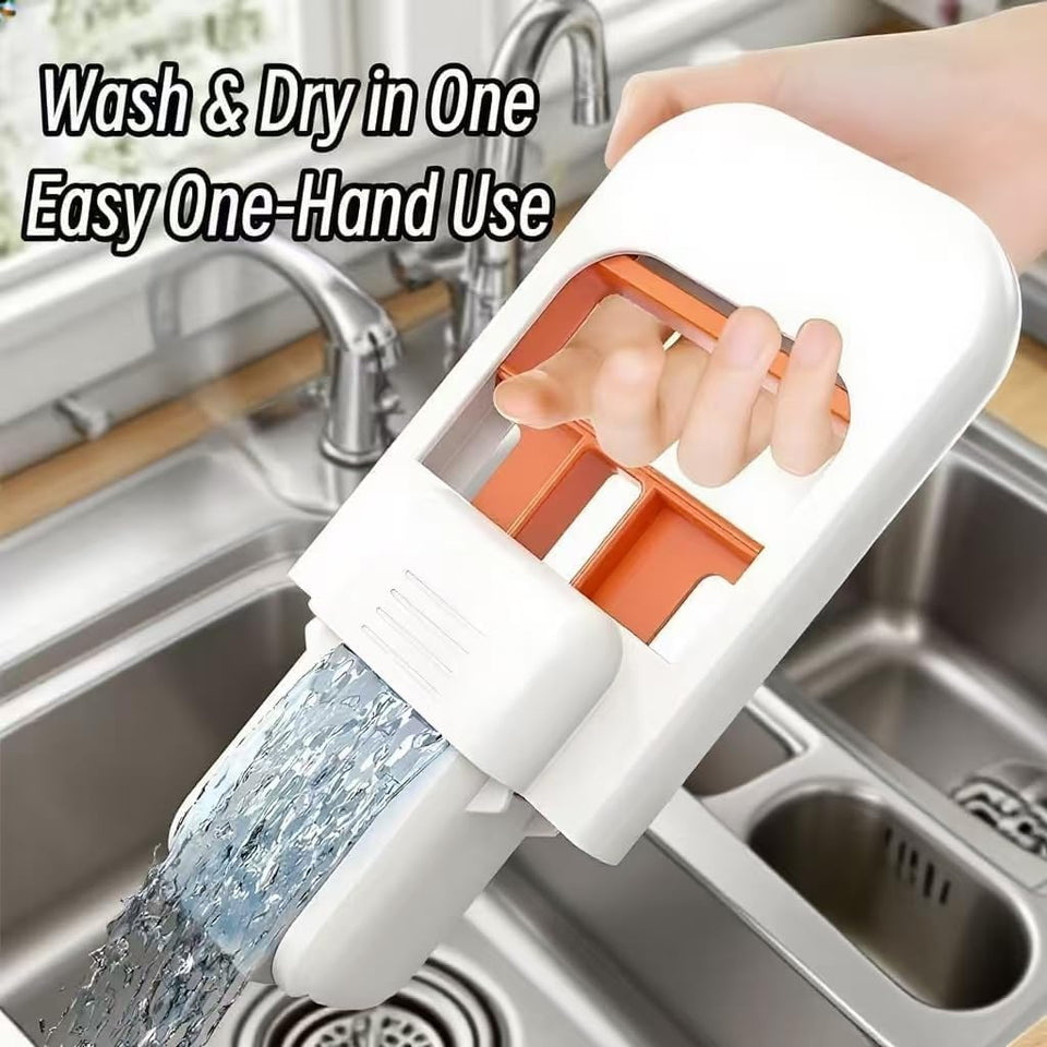 Foldable Desktop Mop, Mini Sponge Mop, Portable Mini Self Squeezing Wet Dry Mops for Bathroom & Kitchen